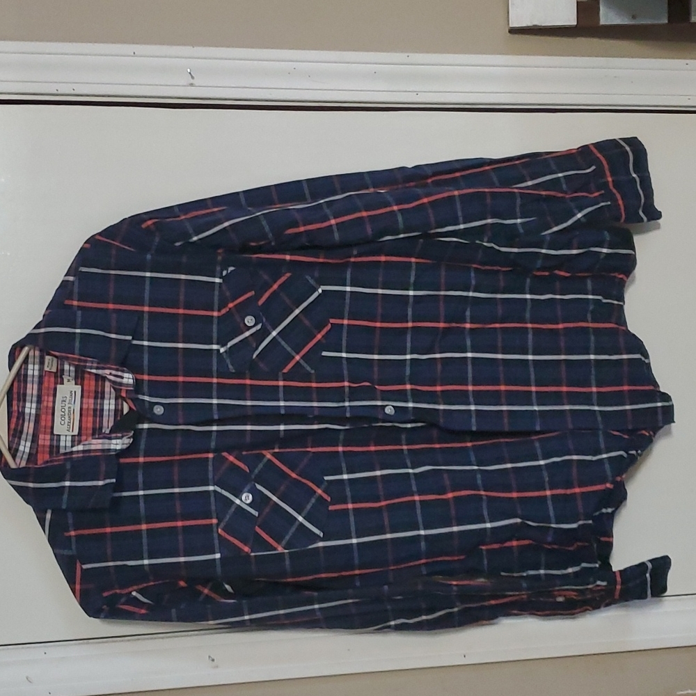Mens plaid button down casual